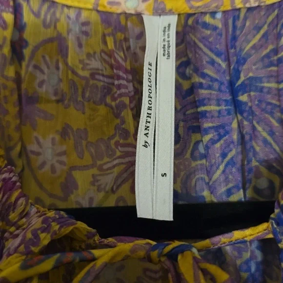 Anthropologie The Marais Printed Chiffon Dress. Multicolored. Size Small. NWOT. - Picture 14 of 15